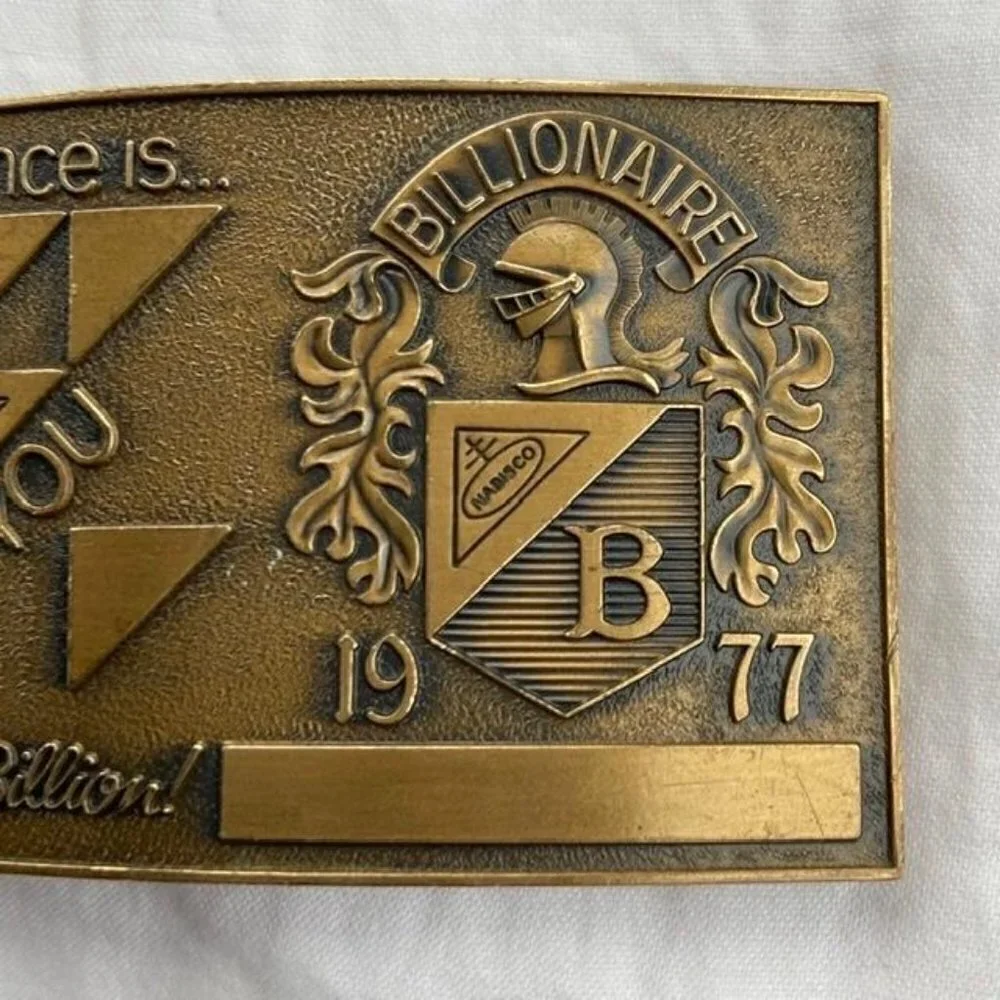 VTG Nabisco Brass Belt Buckle Billionaire 1977
